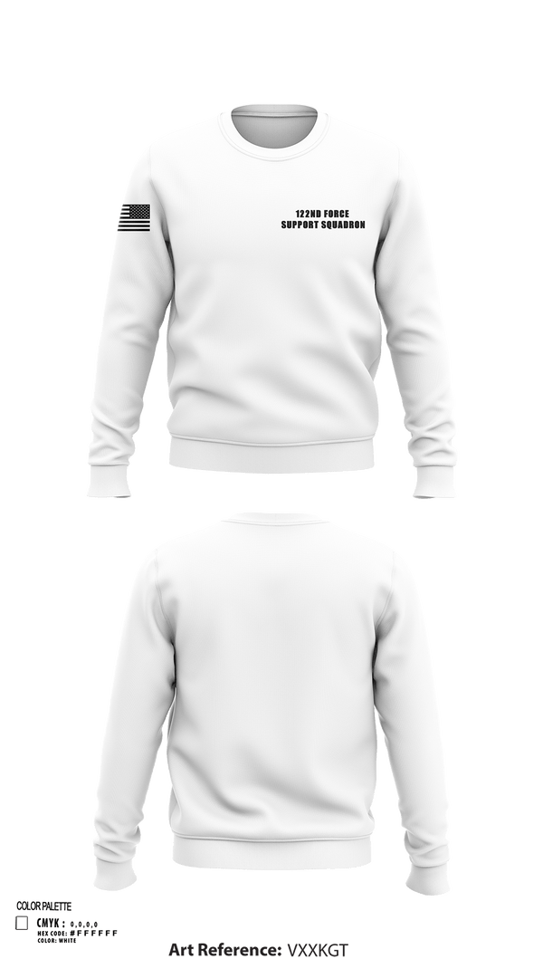 Crew Neck Sweatshirt, 122nd Force Support Squadron, Air Force, Teamtime, Team time, sublimation, custom sports apparel, team uniforms, spirit wear, spiritwear, sports uniforms, custom shirts, team store, custom team store, fundraiser sports, apparel fundraiser