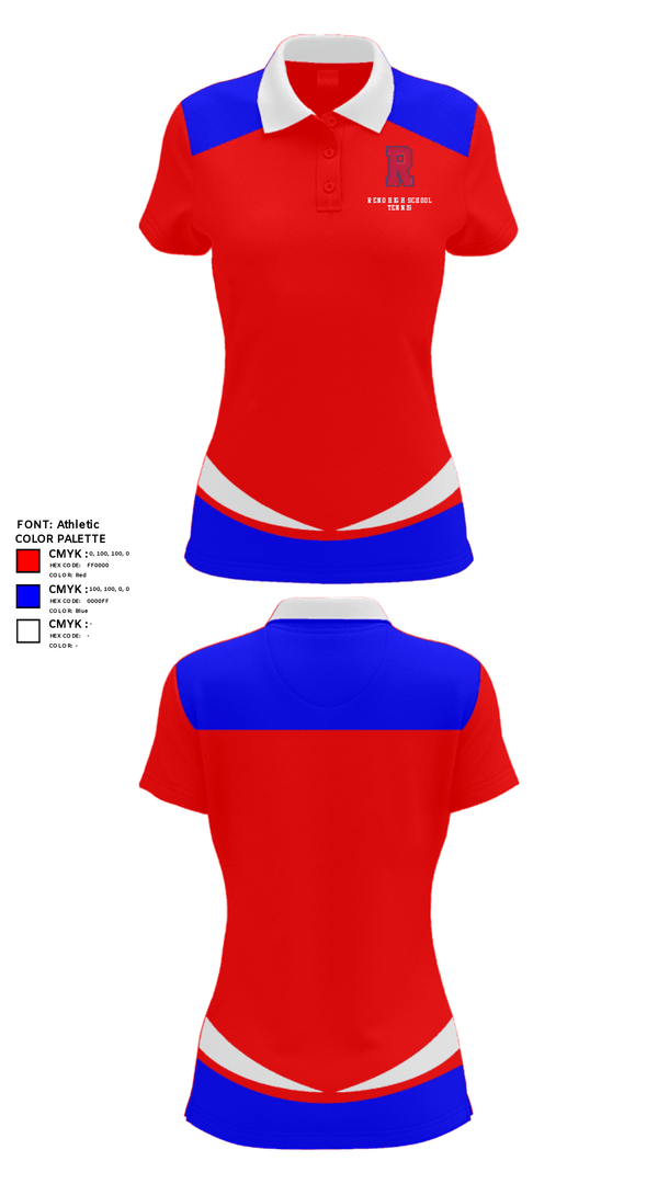Women's Short Sleeve Performance Polo, Reno High School Tennis, Tennis, Teamtime, Team time, sublimation, custom sports apparel, team uniforms, spirit wear, spiritwear, sports uniforms, custom shirts, team store, custom team store, fundraiser sports, apparel fundraiser