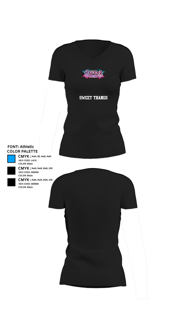 Womens Short Sleeve Vneck Shirt, Sweet Thangs, , Teamtime, Team time, sublimation, custom sports apparel, team uniforms, spirit wear, spiritwear, sports uniforms, custom shirts, team store, custom team store, fundraiser sports, apparel fundraiser