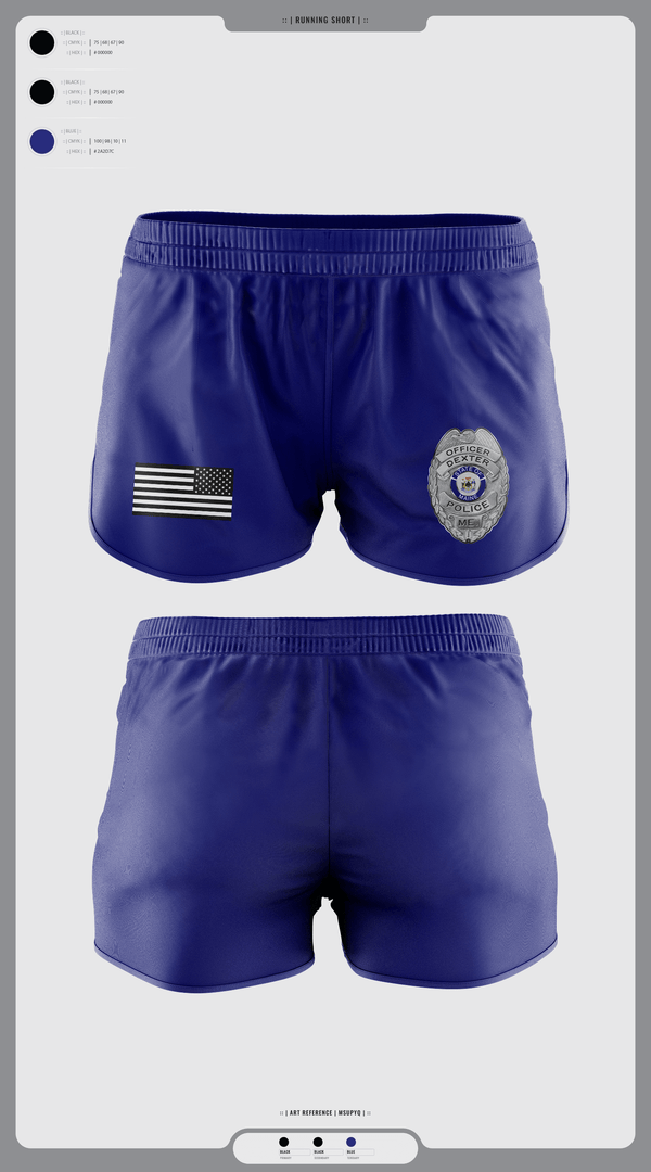 Womens Shorts, Dexter Pd, Police, Teamtime, Team time, sublimation, custom sports apparel, team uniforms, spirit wear, spiritwear, sports uniforms, custom shirts, team store, custom team store, fundraiser sports, apparel fundraiser