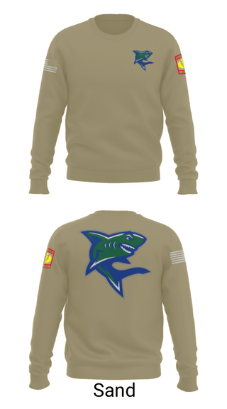 Crew Neck Sweatshirt, Bullshark Battalion, Army, Teamtime, Team time, sublimation, custom sports apparel, team uniforms, spirit wear, spiritwear, sports uniforms, custom shirts, team store, custom team store, fundraiser sports, apparel fundraiser