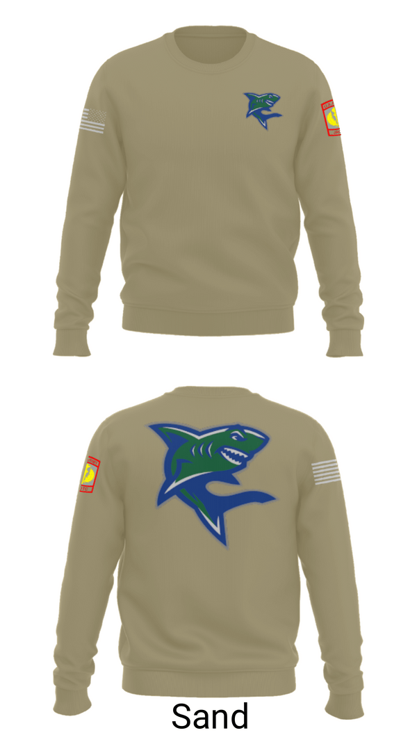 Crew Neck Sweatshirt, Bullshark Battalion, Army, Teamtime, Team time, sublimation, custom sports apparel, team uniforms, spirit wear, spiritwear, sports uniforms, custom shirts, team store, custom team store, fundraiser sports, apparel fundraiser