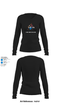 Rudder Middle School Football 89550259 Women's Long Sleeve V-neck Shirt - 34