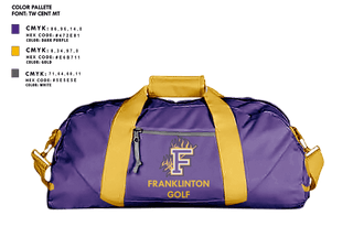 Duffle Bag, Franklinton High School Golf, Golf, Teamtime, Team time, sublimation, custom sports apparel, team uniforms, spirit wear, spiritwear, sports uniforms, custom shirts, team store, custom team store, fundraiser sports, apparel fundraiser