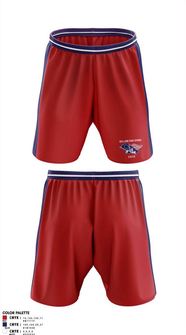 Athletic Shorts With Pockets, Red Land High School Cheer, Cheer, Teamtime, Team time, sublimation, custom sports apparel, team uniforms, spirit wear, spiritwear, sports uniforms, custom shirts, team store, custom team store, fundraiser sports, apparel fundraiser