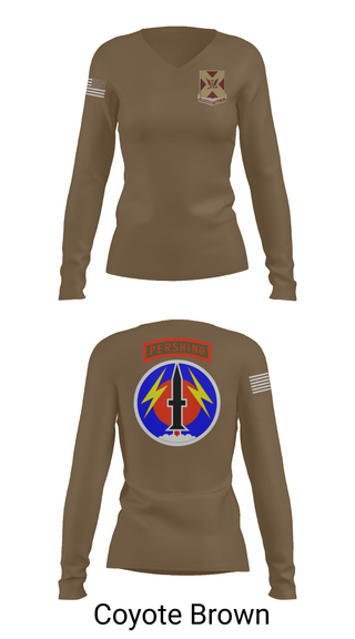 Womens Long Sleeve Vneck Shirt, 4/9 Field Artillery 56 Command (Pershing), Army, Teamtime, Team time, sublimation, custom sports apparel, team uniforms, spirit wear, spiritwear, sports uniforms, custom shirts, team store, custom team store, fundraiser sports, apparel fundraiser