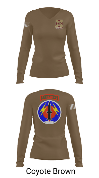 4/9 Field Artillery 56 Command (Pershing) 34975025 Women's Long Sleeve V-neck Shirt - 16