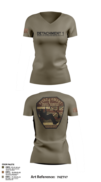 Detachment 1 27221981 Women's Short Sleeve V-neck Shirt - 3