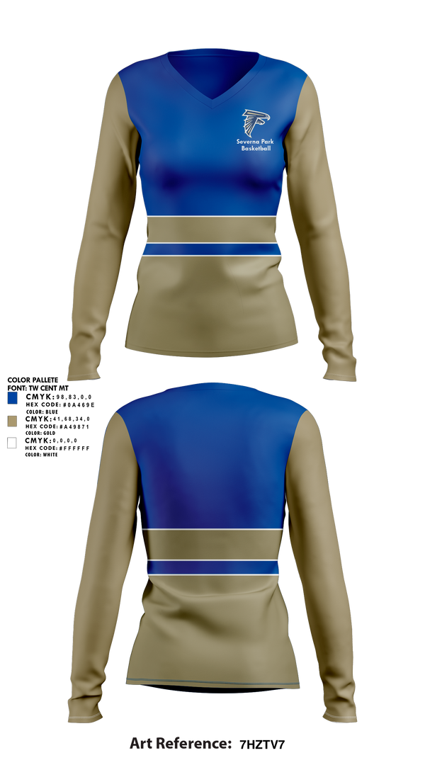 Womens Long Sleeve Vneck Shirt, Severna Park High School Basketball, Women's Basketball, Teamtime, Team time, sublimation, custom sports apparel, team uniforms, spirit wear, spiritwear, sports uniforms, custom shirts, team store, custom team store, fundraiser sports, apparel fundraiser