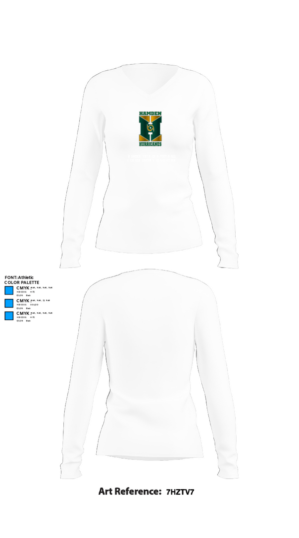Women's Long Sleeve Vneck Shirt, Hamden Fathers Football & Cheerleading Association, Football, Teamtime, Team time, sublimation, custom sports apparel, team uniforms, spirit wear, spiritwear, sports uniforms, custom shirts, team store, custom team store, fundraiser sports, apparel fundraiser