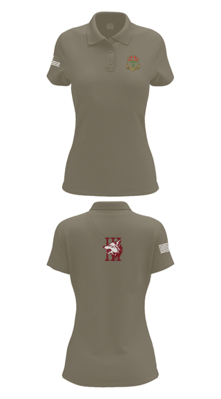 Women's Short Sleeve Performance Polo, Apache company, 4-6 IN, Army, Teamtime, Team time, sublimation, custom sports apparel, team uniforms, spirit wear, spiritwear, sports uniforms, custom shirts, team store, custom team store, fundraiser sports, apparel fundraiser