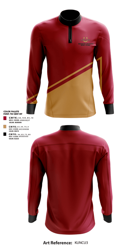 Quarter Zip Jacket, Madison Crossing Elementary, Spirit Store, Teamtime, Team time, sublimation, custom sports apparel, team uniforms, spirit wear, spiritwear, sports uniforms, custom shirts, team store, custom team store, fundraiser sports, apparel fundraiser