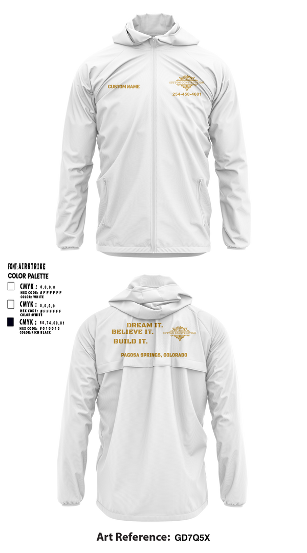 Windbreaker, Sutton Construction, , Teamtime, Team time, sublimation, custom sports apparel, team uniforms, spirit wear, spiritwear, sports uniforms, custom shirts, team store, custom team store, fundraiser sports, apparel fundraiser