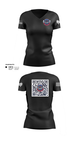 Womens Short Sleeve Vneck Shirt, Muscle Maker Academy, , Teamtime, Team time, sublimation, custom sports apparel, team uniforms, spirit wear, spiritwear, sports uniforms, custom shirts, team store, custom team store, fundraiser sports, apparel fundraiser