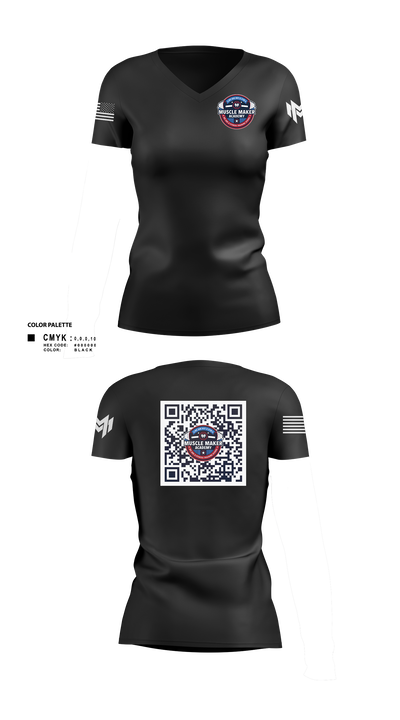 Muscle Maker Academy 31935817 Women's Short Sleeve V-neck Shirt - 40