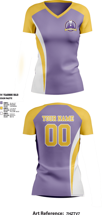 Amsterdam High School Volleyball 89487268 Women's Short Sleeve V-neck Shirt - 2