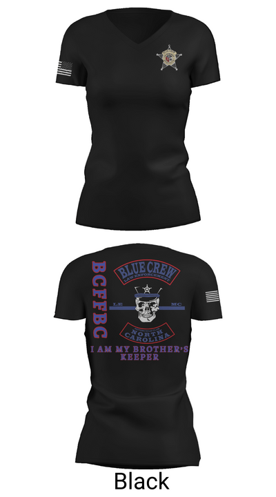 Bluecrew law enforcement motorcycle club 56909917 Women's Short Sleeve V-neck Shirt - 27