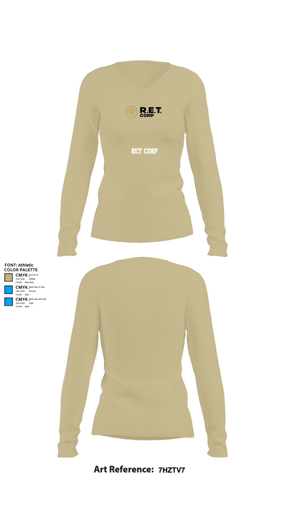 RET CORP 33326250 Women's Long Sleeve V-neck Shirt - 78