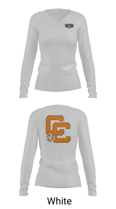 Clarke County High School Volleyball 53298744 Women's Long Sleeve V-neck Shirt - 16