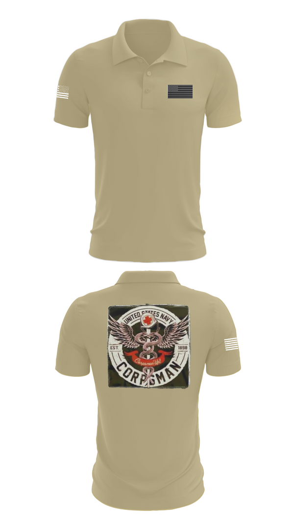 Short Sleeve Performance Polo, Hospital Corpsman, , Teamtime, Team time, sublimation, custom sports apparel, team uniforms, spirit wear, spiritwear, sports uniforms, custom shirts, team store, custom team store, fundraiser sports, apparel fundraiser