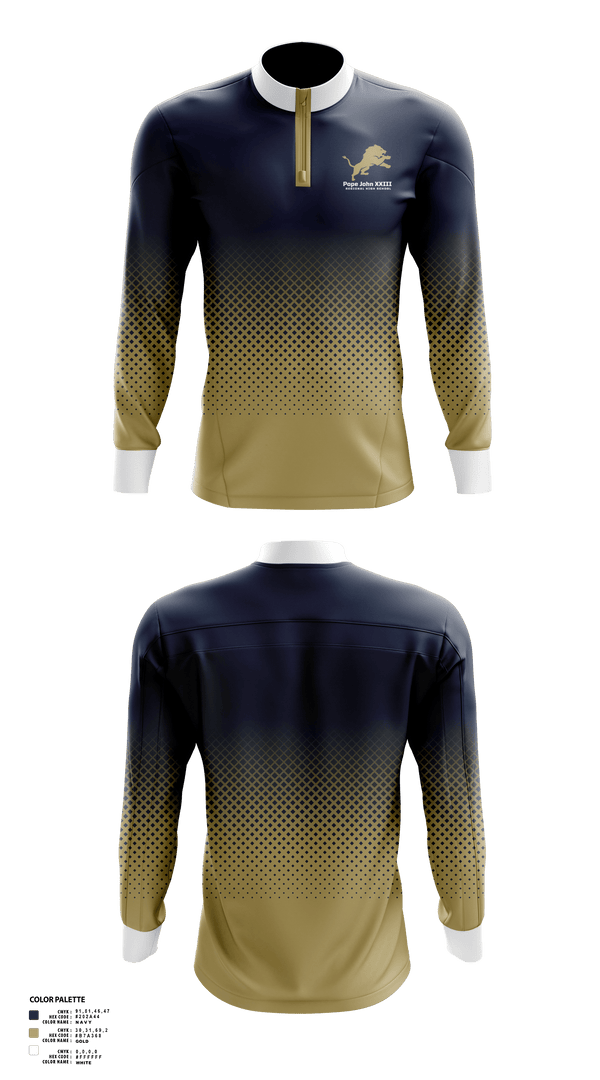 Quarter Zip Jacket, Pope John XXIII Regional High School Basketball, Men's Basketball, Teamtime, Team time, sublimation, custom sports apparel, team uniforms, spirit wear, spiritwear, sports uniforms, custom shirts, team store, custom team store, fundraiser sports, apparel fundraiser
