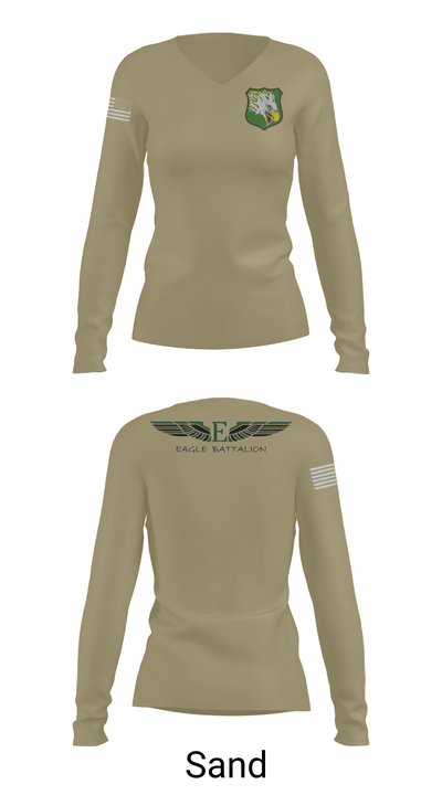 EASTERN MICHIGAN UNIVERSITY ROTC 943753 Women's Long Sleeve V-neck Shirt - 97