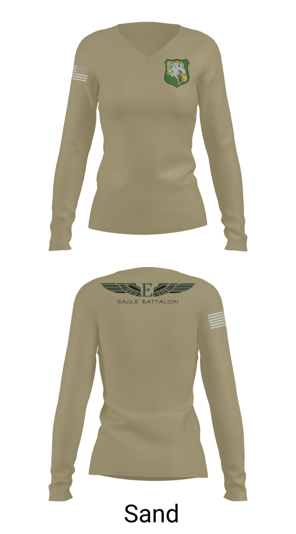 Womens Long Sleeve Vneck Shirt, EASTERN MICHIGAN UNIVERSITY ROTC, Army, Teamtime, Team time, sublimation, custom sports apparel, team uniforms, spirit wear, spiritwear, sports uniforms, custom shirts, team store, custom team store, fundraiser sports, apparel fundraiser