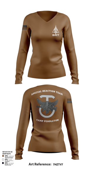 Womens Long Sleeve Vneck Shirt, Special Reaction Team, Marines, Teamtime, Team time, sublimation, custom sports apparel, team uniforms, spirit wear, spiritwear, sports uniforms, custom shirts, team store, custom team store, fundraiser sports, apparel fundraiser