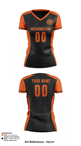 Women's Short Sleeve Vneck Shirt, Wilmington High School Volleyball, Women's Volleyball, Teamtime, Team time, sublimation, custom sports apparel, team uniforms, spirit wear, spiritwear, sports uniforms, custom shirts, team store, custom team store, fundraiser sports, apparel fundraiser