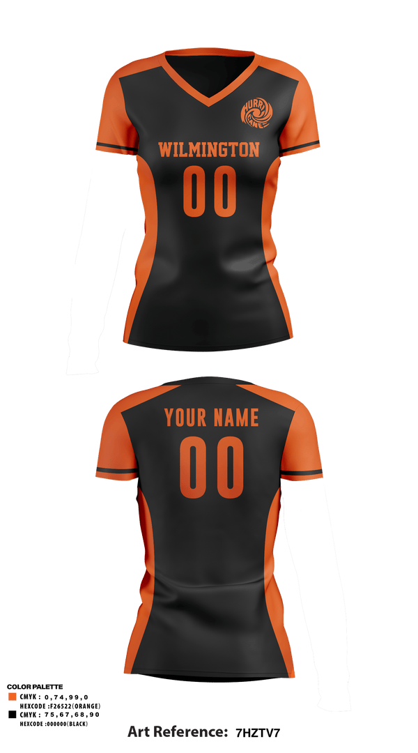 Women's Short Sleeve Vneck Shirt, Wilmington High School Volleyball, Women's Volleyball, Teamtime, Team time, sublimation, custom sports apparel, team uniforms, spirit wear, spiritwear, sports uniforms, custom shirts, team store, custom team store, fundraiser sports, apparel fundraiser