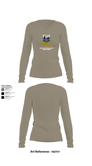 Womens Long Sleeve Vneck Shirt, Echo Co. 2nd battalion, 25th Marine Regiment, , Teamtime, Team time, sublimation, custom sports apparel, team uniforms, spirit wear, spiritwear, sports uniforms, custom shirts, team store, custom team store, fundraiser sports, apparel fundraiser