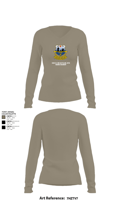 Echo Co. 2nd battalion, 25th Marine Regiment 27533051 Women's Long Sleeve V-neck Shirt - 62