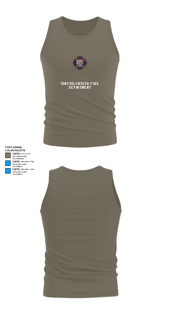 Tank Top, Tony Volunteer Fire Department, Fire Department, Teamtime, Team time, sublimation, custom sports apparel, team uniforms, spirit wear, spiritwear, sports uniforms, custom shirts, team store, custom team store, fundraiser sports, apparel fundraiser
