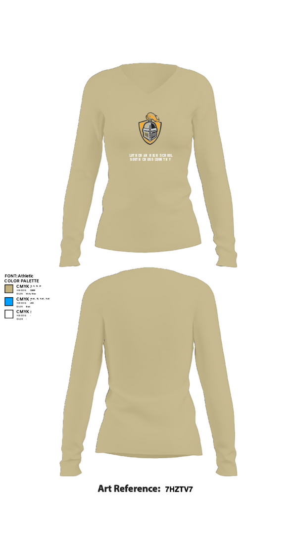 Womens Long Sleeve Vneck Shirt, Lutheran High School South Cross Country, Cross Country, Teamtime, Team time, sublimation, custom sports apparel, team uniforms, spirit wear, spiritwear, sports uniforms, custom shirts, team store, custom team store, fundraiser sports, apparel fundraiser