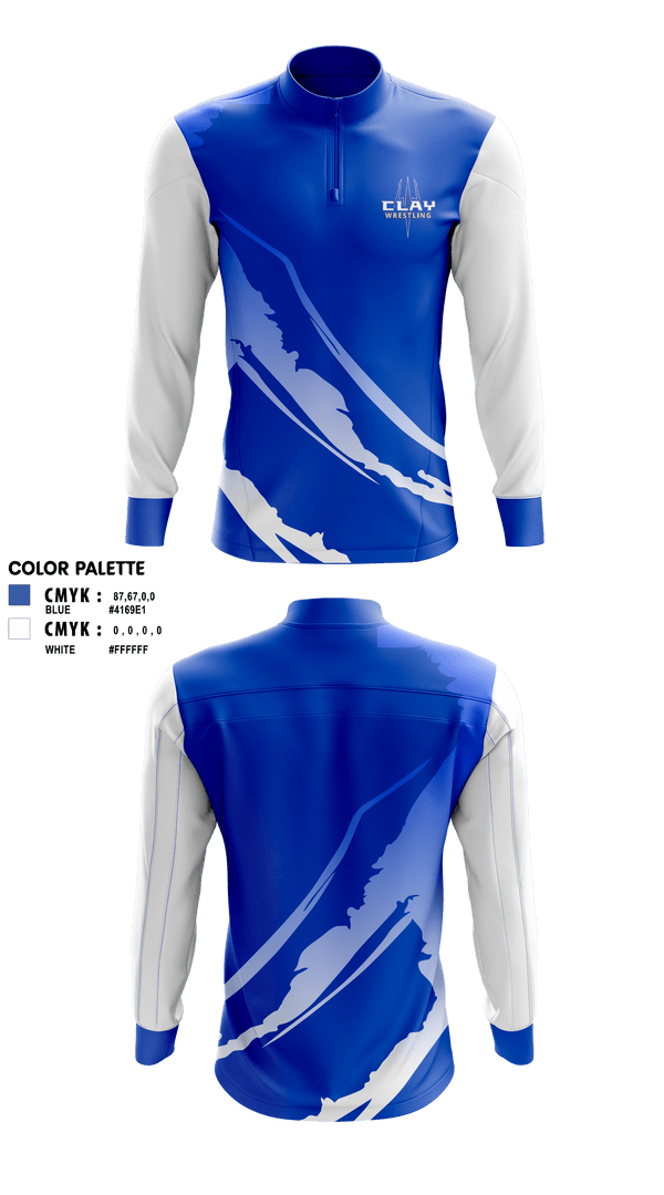 Quarter Zip Jacket, Clay High School Wrestling, Wrestling, Teamtime, Team time, sublimation, custom sports apparel, team uniforms, spirit wear, spiritwear, sports uniforms, custom shirts, team store, custom team store, fundraiser sports, apparel fundraiser