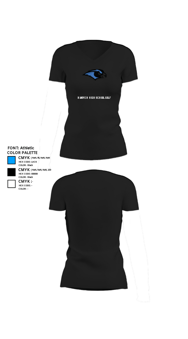 Womens Short Sleeve Vneck Shirt, Hanover High School Golf, Golf, Teamtime, Team time, sublimation, custom sports apparel, team uniforms, spirit wear, spiritwear, sports uniforms, custom shirts, team store, custom team store, fundraiser sports, apparel fundraiser