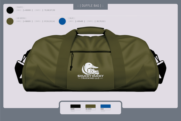 Duffle Bag, Shucky Ducky Trucking, , Teamtime, Team time, sublimation, custom sports apparel, team uniforms, spirit wear, spiritwear, sports uniforms, custom shirts, team store, custom team store, fundraiser sports, apparel fundraiser
