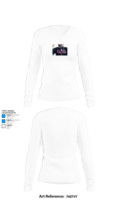 Camas High School Swimming 54044960 Women's Long Sleeve V-neck Shirt - 15
