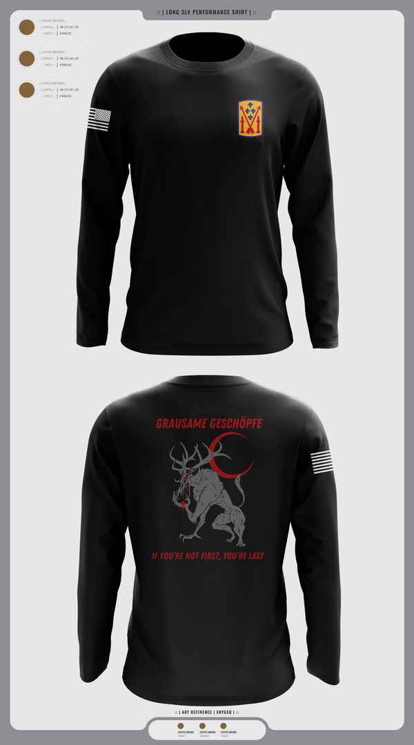 Long Sleeve Performance Shirt, Bravo 1-57 ADAR, Army, Teamtime, Team time, sublimation, custom sports apparel, team uniforms, spirit wear, spiritwear, sports uniforms, custom shirts, team store, custom team store, fundraiser sports, apparel fundraiser