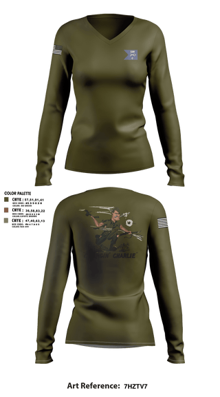 Womens Long Sleeve Vneck Shirt, C Co 1-125th IN, , Teamtime, Team time, sublimation, custom sports apparel, team uniforms, spirit wear, spiritwear, sports uniforms, custom shirts, team store, custom team store, fundraiser sports, apparel fundraiser