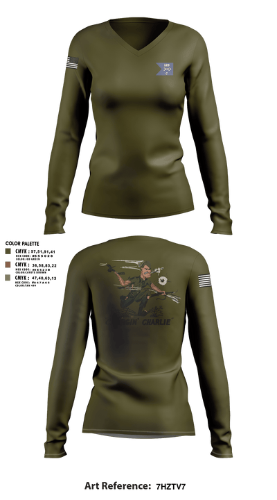 C Co 1-125th IN 33854609 Women's Long Sleeve V-neck Shirt - 1