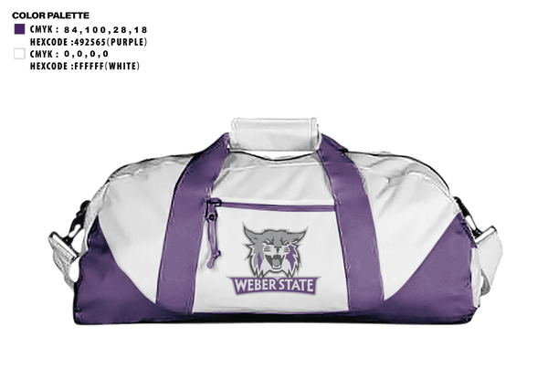 Duffle Bag, Weber State University Golf, Golf, Teamtime, Team time, sublimation, custom sports apparel, team uniforms, spirit wear, spiritwear, sports uniforms, custom shirts, team store, custom team store, fundraiser sports, apparel fundraiser