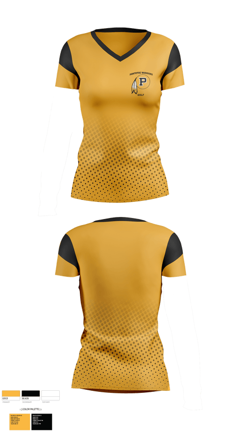 Womens Short Sleeve Vneck Shirt, Pontotoc High School Golf, Golf, Teamtime, Team time, sublimation, custom sports apparel, team uniforms, spirit wear, spiritwear, sports uniforms, custom shirts, team store, custom team store, fundraiser sports, apparel fundraiser