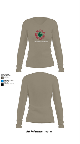 Women's Long Sleeve Vneck Shirt, Bledsoe County Rescue Squad, , Teamtime, Team time, sublimation, custom sports apparel, team uniforms, spirit wear, spiritwear, sports uniforms, custom shirts, team store, custom team store, fundraiser sports, apparel fundraiser