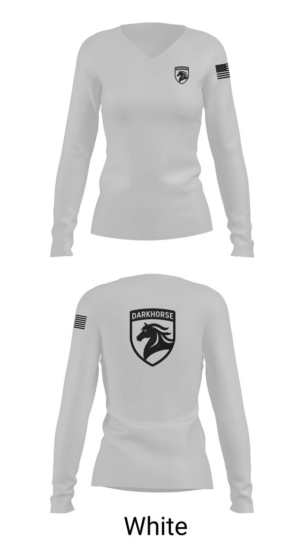 Womens Long Sleeve Vneck Shirt, DARKHORSE, , Teamtime, Team time, sublimation, custom sports apparel, team uniforms, spirit wear, spiritwear, sports uniforms, custom shirts, team store, custom team store, fundraiser sports, apparel fundraiser