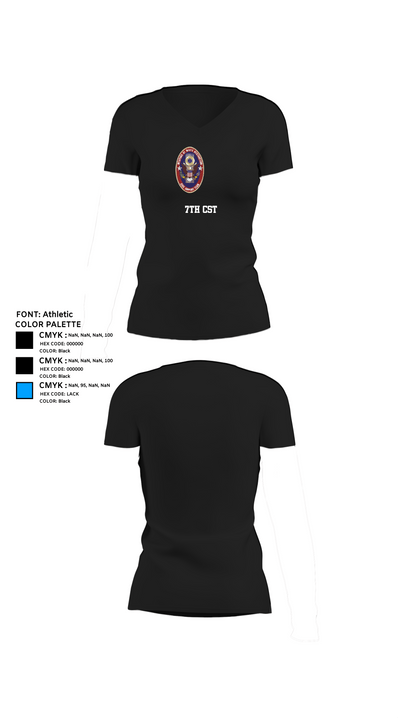 7th CST 5552337 Women's Short Sleeve V-neck Shirt - 24
