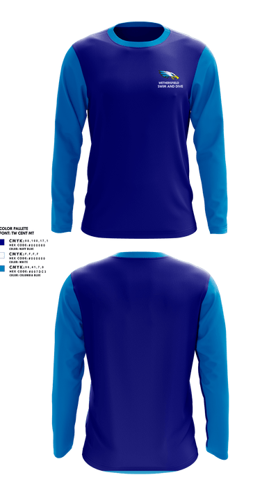 Wethersfield High School Swimming 91807483 Long Sleeve Performance Shirt - 1 (1)