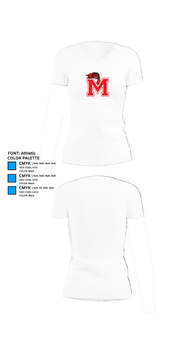 Morrison High School Basketball 96514164 Women's Short Sleeve V-neck Shirt - 18