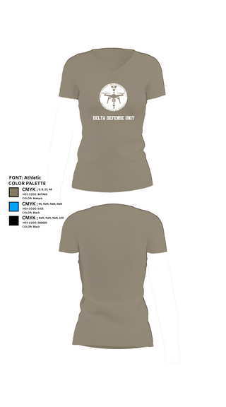 Womens Short Sleeve Vneck Shirt, Delta Defense Unit, Police, Teamtime, Team time, sublimation, custom sports apparel, team uniforms, spirit wear, spiritwear, sports uniforms, custom shirts, team store, custom team store, fundraiser sports, apparel fundraiser