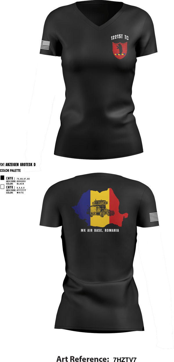 Womens Short Sleeve Vneck Shirt, 1221st TC, National Guard, Teamtime, Team time, sublimation, custom sports apparel, team uniforms, spirit wear, spiritwear, sports uniforms, custom shirts, team store, custom team store, fundraiser sports, apparel fundraiser
